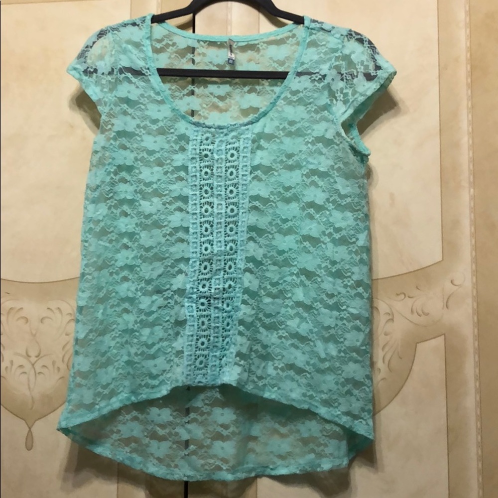 Teal lace top